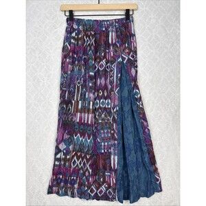 Vtg Carole Little Maxi Skirt 2P Peasant Festival Hippie Boho Y2K Cottage Prairie